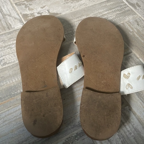 Jack Rogers Women's  Two Band Leather Slides Slip On Flops Sandals White 7.5 - Picture 7 of 7